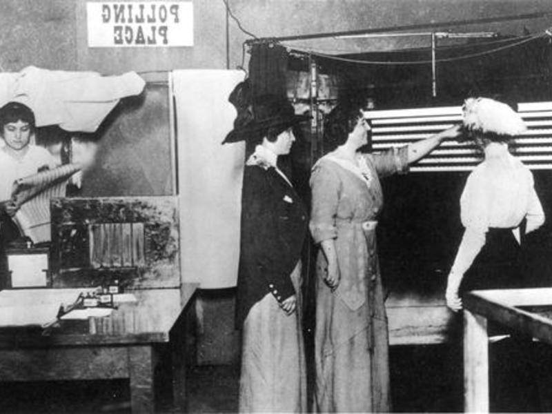 Women at a mock election circa 1922-26