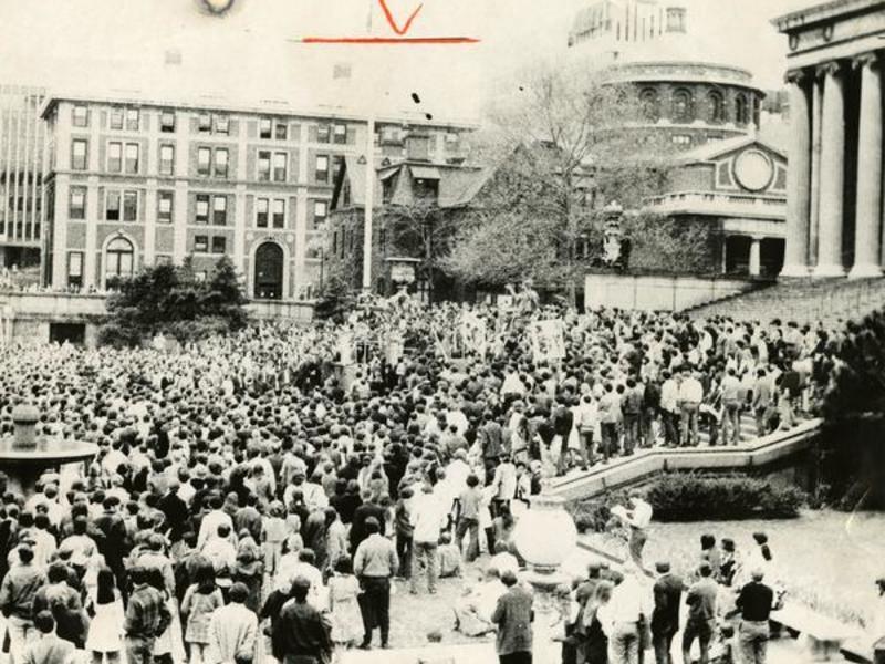 A huge outdoor rally on Low Steps, 1976