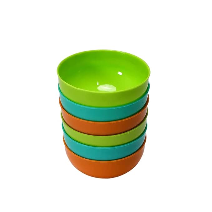 ATEVON 6 Pack Plastic Sauce Dishes, Dipping Sauce Bowls, Plastic Dipping Containers, Rainbow Colors