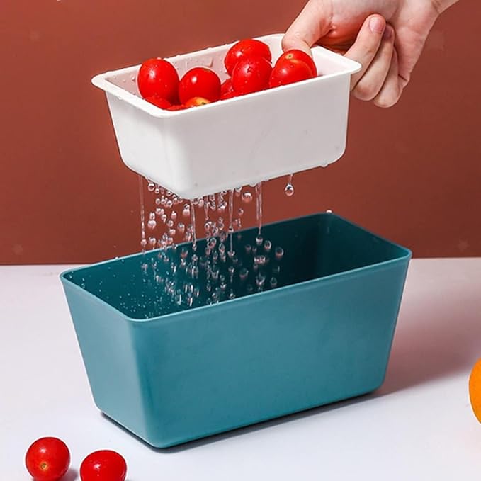 XMART INDIA Creative Shape Lazy Snack Bowl, Double Layer Snack Storage Box, Multi-Functional Plastic Organizer (10 x 20 x 10.5 CM) - Multicolor, Ideal for Snacks, Fruits, Peanuts