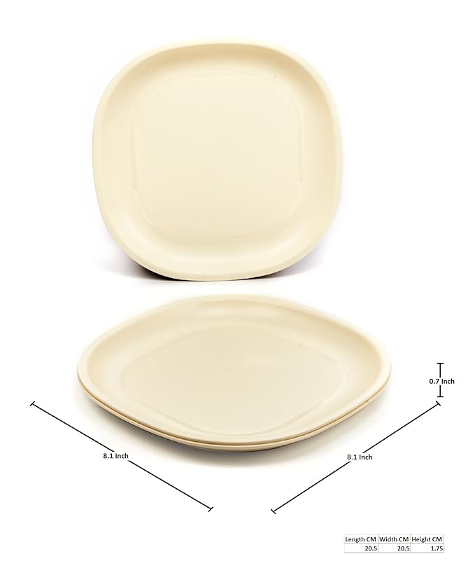 Signoraware Plastic Plate - Set of 3, Off White