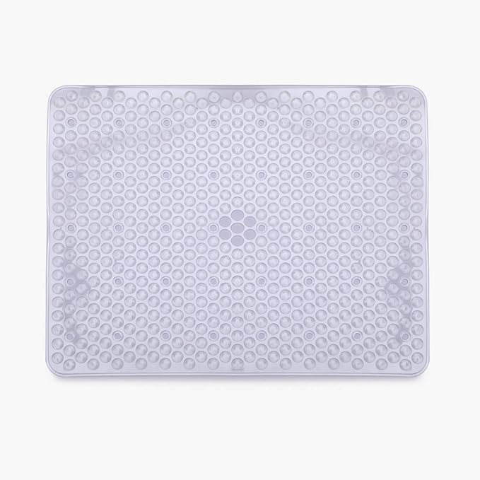 Prostuff.in® Anti Slip Smart Wash Kitchen Basin Protector Clear Water-Shaped PVC Plastic Eco-Friendly Adjustable Sink Mat 1 Pcs
