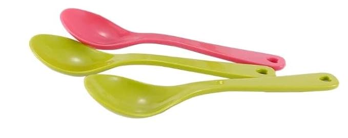 Nimbose Plastic Masala Spoon for Small Containers, Multipurpose Spoon for Dispensing Tea, Coffee, Sugar, Condiments & Spices (Multicolor, Set of 12 Kids Spoons), 8 Cm