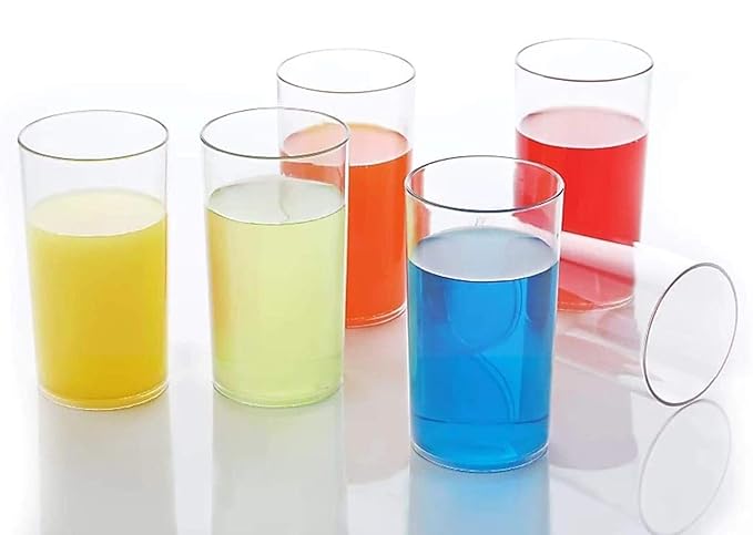 Entisia Unbreakable Transparent Plastic Glasses – Scratch-Resistant & Reusable Drinking Fiber Glasses for Home, Parties, and Outdoor Use & Serving for Juice, Water, Soft Drink Glass Set 300ml
