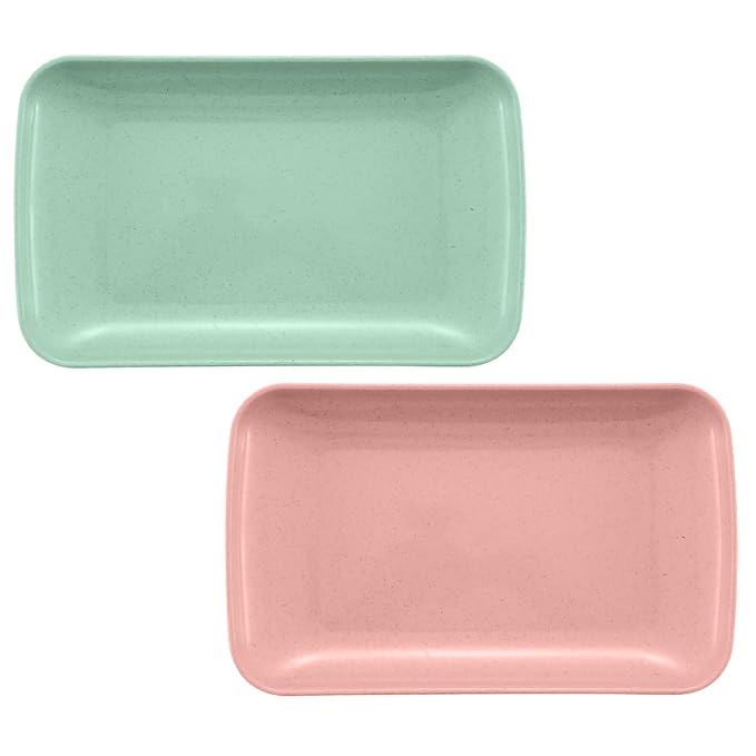 Oicia Lightweight Wheat Straw Plates, Microwave and Dishwasher Safe BPA Free and Healthy Wheat Straw Plates, Unbreakable Deep Dinner Plates Plastic Plates Reusable